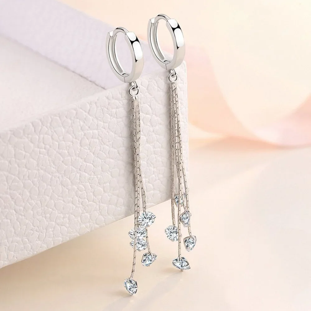 925 Silver Long Earring - Picture 3 of 7